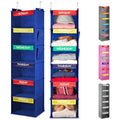 Handy Laundry Hanging Clothes Organizer for Kids - 6-Shelf Closet Daily Clothing Organization Labeled Shelves with Days of The Week Monday Through Friday, Weekday and Weekend (Blue) - color: Blue