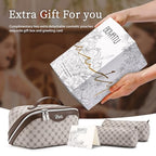 BOYATU Travel Makeup Bag Cosmetic Bags for Women: 3 Pcs Set Large Capacity Make up Bag with Handle - Vegan Leather Toiletry Bags with Compartments - Makeup Organizer for Travel Essentials(A-2-Khaki) - color: A-2-Khaki