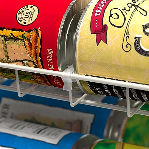 Deco Brothers Stackable Can Rack Organizer for Kitchen and Pantry, Holds Up to 36 Cans, White - color: White