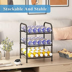 GILLAS 3 5 6 7 8 Tier Water Bottle Storage, Metal Beverage Can Rack,Large Capacity Bottled Rack Water Bottle Holder Stand for Cabinet, Countertop Kitchen, Party, Black - size: 3 Tier Without Wooden Top