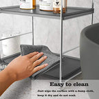 2-Tier Bathroom Organizer Countertop Storage Shelf, Vanity Tray Cosmetic Stackable Storage Rack, Kitchen Spice Rack (Chrome + Black) - color: Black + Sliver