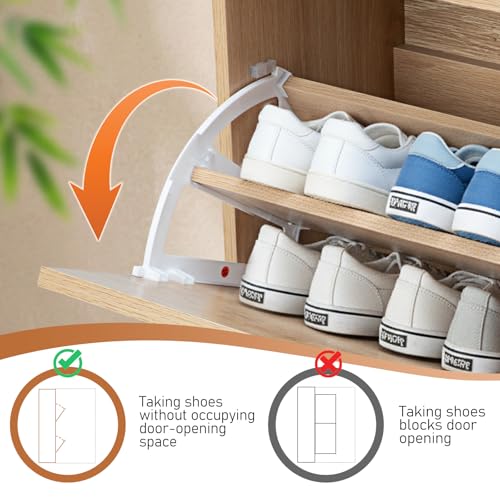 Karl home Shoe Rack Storage Organizer, Rattan-Panel 1-Drawer 2-Tilt-Out Shoe Storage Cabinet, Hidden Shoe Storage for Entryway,Ideal for Heels,Slippers,Casual Shoes,Natural Wood Finish - color: Natural Wood Finish, size: 1-Drawer 2-Tilt-Out