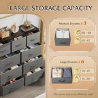 WLIVE 9-Drawer Dresser, Fabric Storage Tower for Bedroom, Hallway, Entryway, Closet, Tall Chest Organizer Unit with Fabric Bins, Steel Frame, Wood Top, Easy Pull Handle, Dark Grey - color: A-dark Grey