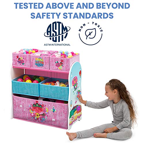 Delta Children Design and Store 6 Bin Toy Storage Organizer, Trolls World Tour - color: Trolls World Tour
