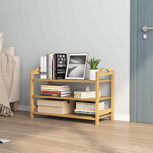 UDEAR Bamboo Shoe Rack 3-Tier Shoe Storage Organizer Entryway Shoe Shelf - size: 3-Tier