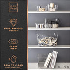 BINO | Plastic Organizer Bins, Large - 4 Pack | The SOHO Collection | Multi-Use | Pantry & Freezer Organizer Bins | Plastic Storage Containers for Home & Kitchen Org - size: Large