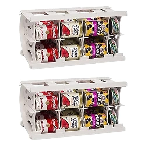 Shelf Reliance Cansolidator Cupboard - 2-Pack Can Organizer for Pantry, Stackable Soda Can Storage for Kitchen, Holds 20 Cans of Food or Soda - size: 2 Pack, style: 20 Soup Can