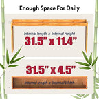 IIIOIIIA Bamboo Over the Stove Spice Shelf for Kitchen, 31.5" Spice Rack Organizer Shelf with 6 hooks, 11.4" Height Extra Storage Countertop, Easy to Assemble - color: Bamboo