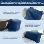 MEHIDFY Sofa Arm Cover, Waterproof Couch Armrest Protector, Anti-Slip Sofa Cover, Remote Holder for Armchair, Recliner Caddy with 3 Pockets for TV Remote, Phone, Pad, Pen, Book(Blue 2pcs) - color: Blue