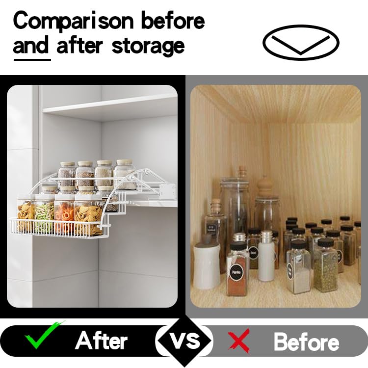 3-Tier Pull Down Spice Rack Organizer for Inside Cabinet Expandable Display Riser Shelf Seasoning Shelf (12.4IN/White) - size: 31.5 cm/12.4 in/White