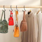 Purse Hanger for Closet, 8 Pack Unique Twist Design Bag Hanger Purse Hooks, Purse Holder for Hanging Bags, Handbags, Belts, Backpack, Scarves, Wreath, Hat, Jeans, Pans and Pots