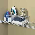 ClosetMaid Stack and Hang Wire Shelf, 21.5'' x 10.75'' x 7.87'' Stainless Steel Organizer Unit for Closets, Kitchen, Laundry Room, White