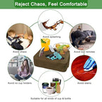 Couch Bed Cup Holder Pillow, Nisdoing 5 Hole Couch Drink Holder! Keep Drinks Hand Side and KeepTemp, Prevent Spills and Use Anywhere.Cup Holder for Couch, Bed,Camping,RV,Car,Beach.Brown - color: Dark Brown