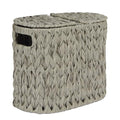 Toilet Paper Storage with Double Lid, Toilet Paper Basket for Storage, Waterproof & Freestanding Tissue Holder for Bathroom, 4 Rolls, Grey