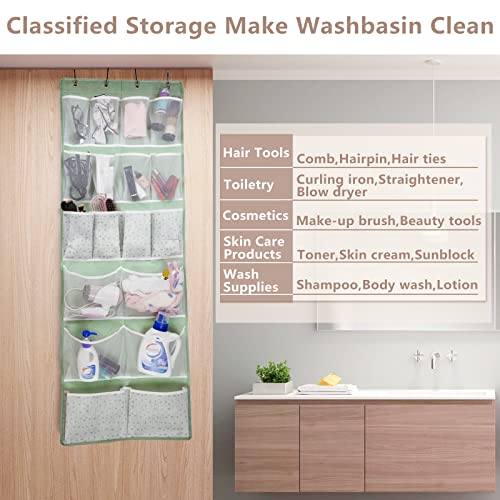 18 Pockets Over the Door Organizer with 4 Kind Pockets,Behind Door Shoes Rack,Back of Closet Storage Organization for Socks,Hat,Underwear,Luggage Packing,Hanging Holder Shelf in Home Dorm,Travel,Green - style: Large-Green: Pack of 1