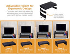Bostitch Konnect Adjustable Monitor Riser with Drawer & Cell Phone Holder, Laptop Stand for Desk, 4 Height Levels, Cable Management & Rubber Feet - color: Black, style: Deluxe Laptop Stand