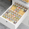 AMBIRD Bamboo Spice Drawer Organizer with Non-slip Mat,4 Tier Jar Spice Rack Tray 9.5'',Seasoning Organizer for Kitchen,Cabinet,Drawers,Countertop - size: 4 Pcs x 9.5'' W, style: Natural