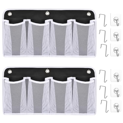 RV Shoe Storage for Bedside - 4 Pocket Wall Mounted Entryway Shoes Rack, Bed Hanging Pocket Organizer, Bedside Caddy Storage Organizer for Headboards Bunk Beds Dorm Rooms,RV & Camper Essentials - color: Black 8 Pocket