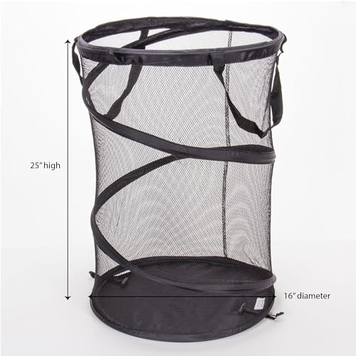 Household Essentials 2026 Pop-Up Collapsible Mesh Laundry Hamper | Black, 25" H - color: Black