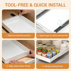 Adjustable Can Organizer for Pantry, Pull-Out Pantry Organizers and Storage, Soda Can Organizer - Great for Pantry, Kitchen Cabinet & Countertop (16.5" L x 12.2" W x 2.8" H (Adjustable Width))