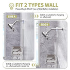 GAOKASE Aluminum Shower Caddy Hanging, Never Rust Shower Organizer- 4 Levels with adjustable Height 10 Hooks for Razor/Sponge - Rack with Soap Basket (Silver) - color: Silver