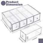 Desk Organizer with 4 Drawers, FODIENS Stackable Desktop Storage Box with Removable Drawer, Clear Sunglasses Organizer Display Case for Stationery Marker Pens Eyeglasses Office Supply - style: 1 Layer - 4 Drawers