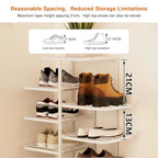 Simcat Shoe Rack Sturdy Metal Shoe Rack Organizer for Closet Entryway Garage Vertical Narrow Shoe Rack Shoe Stand Shoe Shelf (6 Tiers - Champagne Gold) - style: 6 Tiers Champagne Gold
