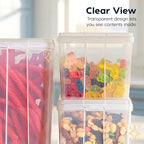IRIS USA Food Storage Containers with Flip-Top Lid, 8 Pack Combo Set, Clear Stackable Food Containers for Kitchen & Pantry Organization, BPA-Free, Food Grade Plastic For Flour, Sugar, Dry Food, Grain - size: Food Grade Combo - 8 Pack