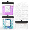 COAZEX 3 Pack Plastic Laundry Pods Container & Dryer Sheet Holder, Laundry Room Organization and Storage Jars with Lids, Scoops & Labels for Detergent, Powder, Scent Booster(Black Lid) - color: C-2+1 Pack(Black Lid)