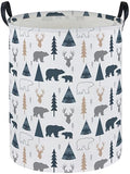 ESSME Kids Laundry Basket,Bear Hamper Collapsible Canvas Waterproof Storage Bin forBoys, Woodland Hamper,Gift Baskets(Bear) - color: Bear