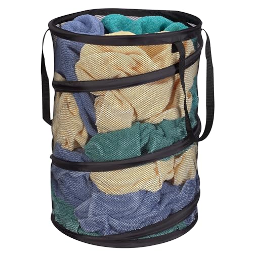 Household Essentials 2026 Pop-Up Collapsible Mesh Laundry Hamper | Black, 25" H - color: Black