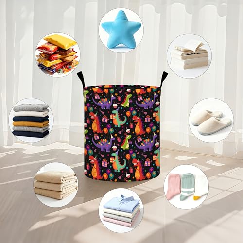 Dinosaurs Laundry Basket Storage Bin Foldable Laundry Hamper Clothes Storage Bucket Organizer 19.6x15.7 Inch For Laundry Room/Bedroom/Bathroom - color: Dinosaurs