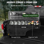 VEVOR Truck Bed Storage Box, Lockable Lid, Waterproof ABS Wheel Well Tool Box 6.6 Gal/20 L with Password Padlock, Compatible with Tundra 2007-2021, Driver Side, Black - size: Driver Side, style: Toyota Tundra