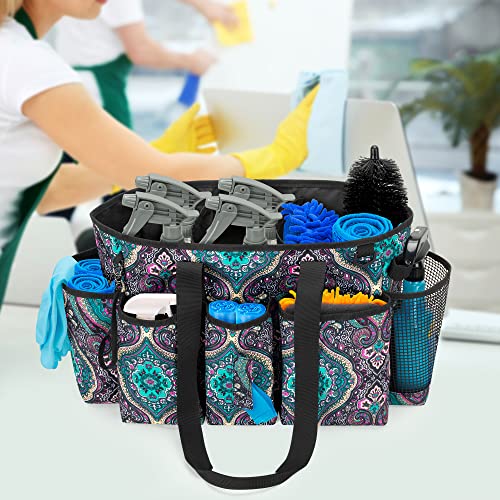 LoDrid Professional Cleaning Tote Caddy for Cleaning Supplies, Cleaning Bag Organizer with Dividers and Handle Strap for Housekeepers Work, Totem, (Bag Only) - color: Totem