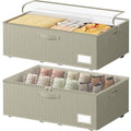 Dayacoco Under Bed Storage With Wheels,10 Inches Under Bed Storage Containers,65L Large Capacity,No Assembly Required Rolling Under Bed Storage for Clothes,Blankets,Shoes,Beige - size: 10.1 inch height-beige