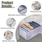 TOOVREN Jeans Organizer Extra Large 9 Grids, Closet Organizer with Foldable Drawer Compartments, Washable Clothing Storage Box 3-Pack - color: Upgraded 3PCS(Large 9 Grids,Gray)