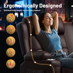 Loveseat Recliner Sofa, Home Theater Seating with Massage, RV Wall Hugger Reclining Couch with Console, USB, Cup Holders & Drawer, Manual Loveseat Recliners RV Sofa for RV & Home Theater - color: Brown, size: Loveseat 67''