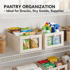 6 Pack Linen Closet Organizers and Storage, Foldable Closet Storage Bins with Clear Window, Fabric Closet Organizers for Shelves, Bedroom, Living Room - Organize Clothes, Jeans, Toys, Blankets