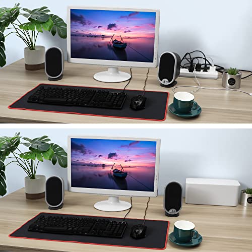 ZhiYo Cable Management Box White, 2Pack Cord Organizer Box - Extra Large and Medium Size, Cord Hider Box to Conceal Power Strips on Desk or Floor, Made from Electrically Safe ABS Material - color: White, size: XL + M