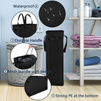 Odonata Slim Laundry Hamper Handles Collapsible Laundry Basket Thin Dirty Clothes Basket Narrow Laundry Bag Foldable Dirty Hamper 45L (Black) - color: Black