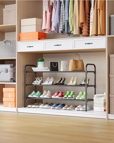 Kitsure Extra-Long Shoe Rack for Closet, Shoe Organizer for Front Door Entrance, Stackable Shoe Shelf, Detachable Closet Organizers and Storage, 39.0" Wide - 3 Tier, Black - color: Black, size: 39.0" Wide - 3 Tier