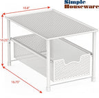 Simple Houseware Stackable Under Sink Cabinet Sliding Basket Organizer Drawer, White - color: White