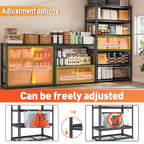 REIBII 40" W Metal Storage Shelves, 5 Tier Steel Garage Shelves, 72" H Adjustable Industrial Shelving Unit and Storage Shelf for Kitchen, Office, Basement, Pantry, Closet, Shed, 2750LBS - size: 40"Wx16"D x 72"H