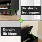 ZOPEND 50" Entryway Shoe Bench with Hidden Storage,Shoe Organizer Storage Bench with Shelf and Cabinet Entryway Bench for Bedroom Living Room and Hallway