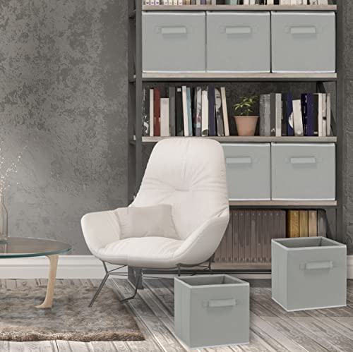Simple Houseware Foldable Cube Storage Bins, 11-Inch Gray, 6-Pack Fabric Cubes Organizer for Closet or Shelves - color: Gray