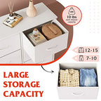 WLIVE White Dresser for Bedroom with 6 Fabric Drawers, Closet Dresser with Metal Frame, Wooden Top, Chest of Drawers for Closet, Living Room, Hallway - color: White