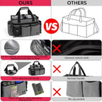 Large Cleaning Caddy Bag Built-in Sturdy Support Board, Cleaning Organizer with Detachable Divider, Cleaning Supply Tote with Adjustable Shoulder Strap&Waist Belt for Cleaners & Housekeeper - color: Grey