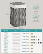 SONGMICS Laundry Hamper with Lid, 17.2 Gallon (65 L) Synthetic Rattan Clothes Laundry Basket with Lid and Handles, Foldable, Removable Liner, Dove Gray ULCB165G01 - color: Dove Gray, size: 65 L