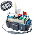 Large Cleaning Supplies Organizer-Cleaning Caddy Organizer With Handles & Shoulder Strap-Cleaning Bags for Cleaning Suppliers-Housekeepers Wearable Cleaning Tote Upgraded - color: Beige
