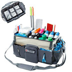 Large Cleaning Supplies Organizer-Cleaning Caddy Organizer With Handles & Shoulder Strap-Cleaning Bags for Cleaning Suppliers-Housekeepers Wearable Cleaning Tote Upgraded - color: Beige